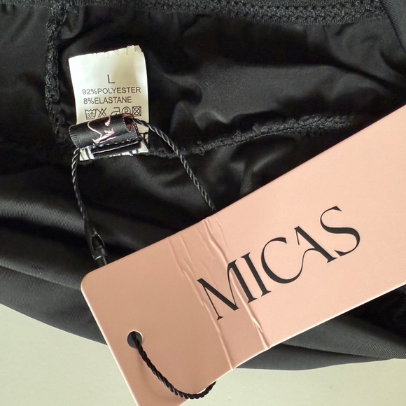 Micas Asymmetrical Ruched Mini Skirt Black Whimsigoth Low Waist Gothic Large - Picture 3 of 6